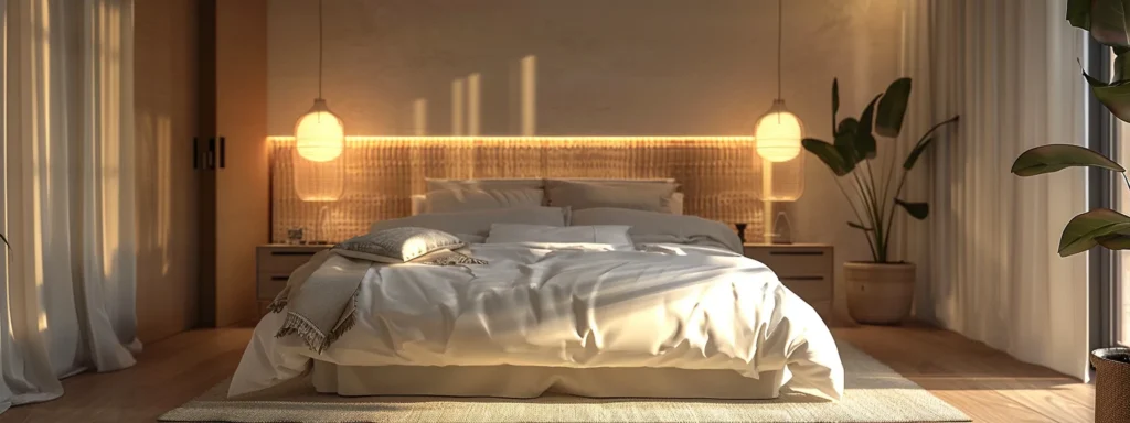 a serene, softly illuminated bedroom featuring an inviting, neatly made bed surrounded by tranquil decor, symbolizing the essence of restful sleep and enhanced patient engagement in sleep medicine.